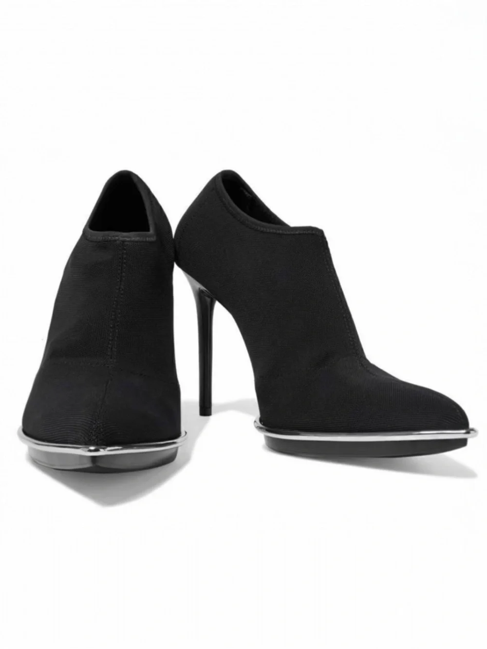 ALEXANDER WANG Cara Stretch Mesh Pointy Toe Sock Fit Pull On Ankle Booties 37.5